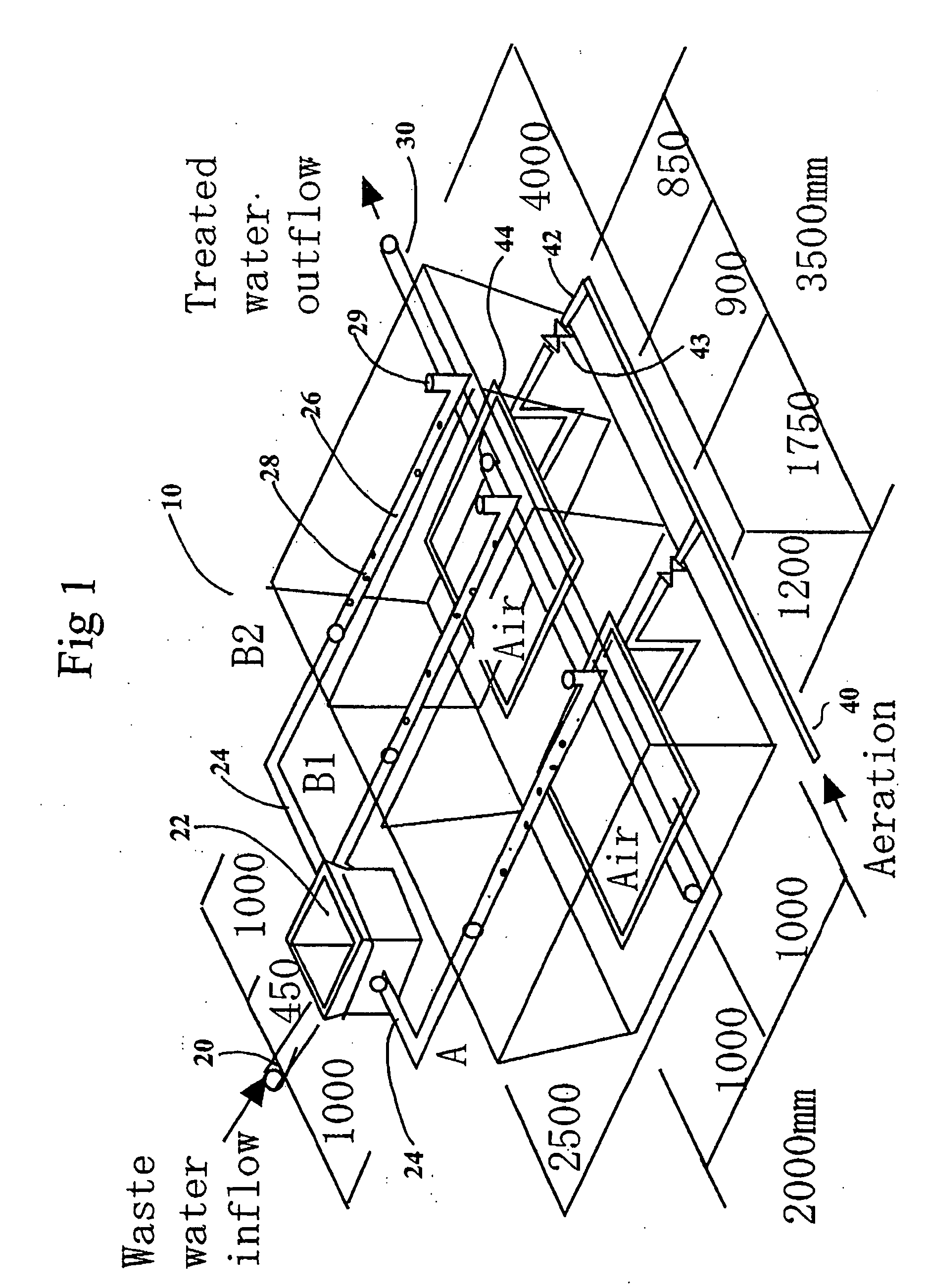 Multiple soil-layering system for wastewater purification