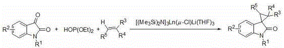 Method for catalytically preparing spiral [cyclopropane-1,3'- indole] compound