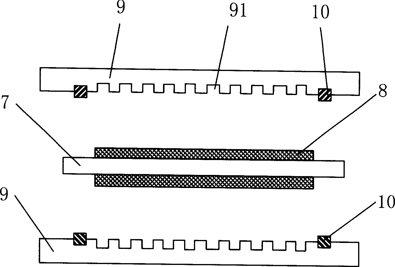 Sealing device of proton exchanging film fuel cell unit