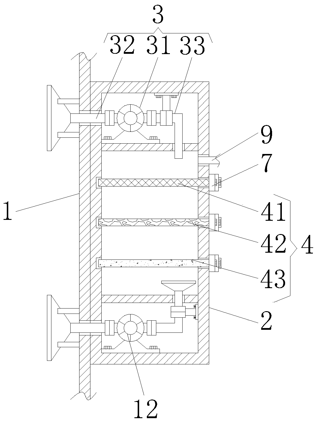 Ventilation device with rapid gas exchange function for mobile toilet