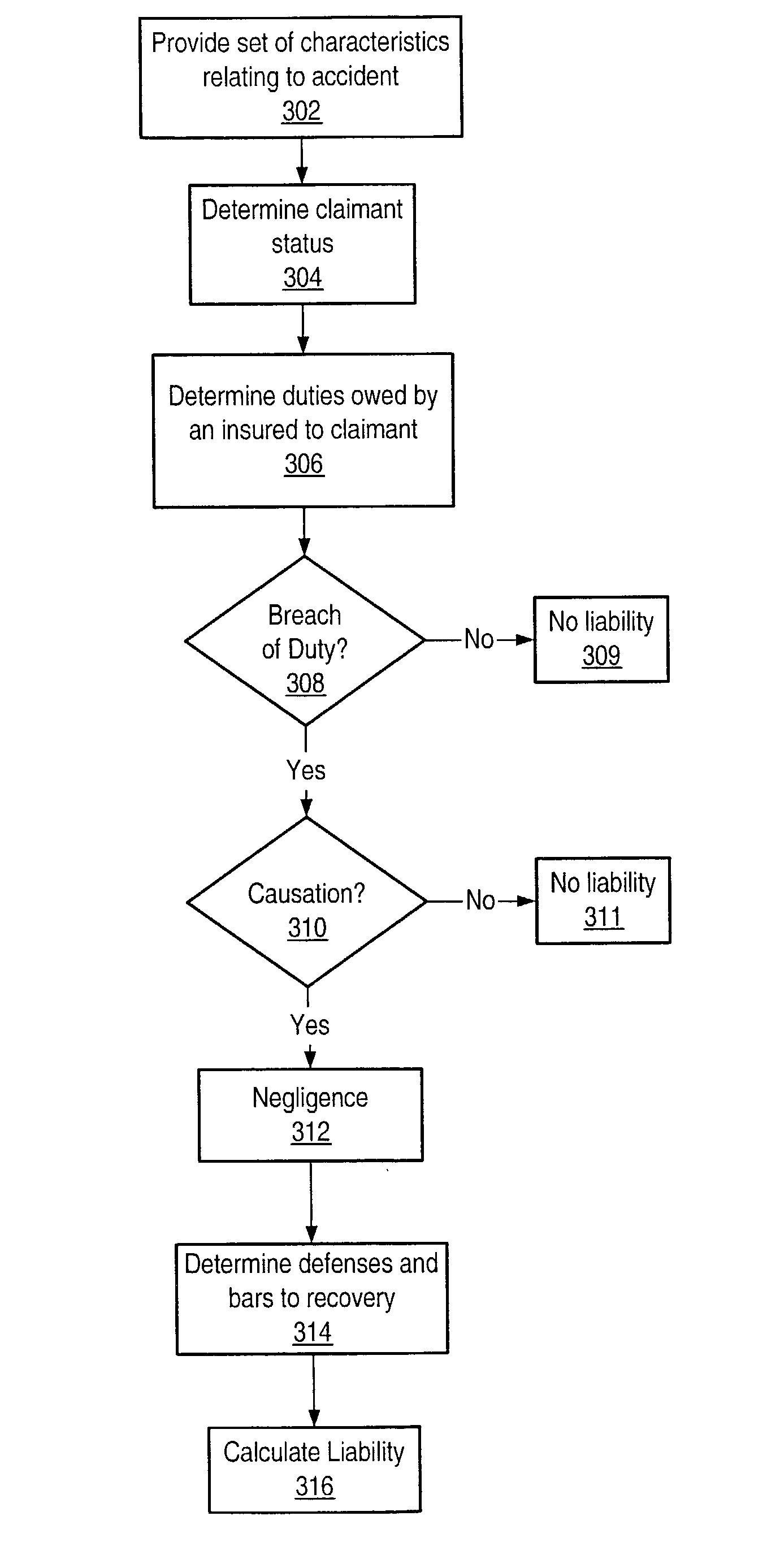 Computerized method and system for determining causation in premises liability for an accident