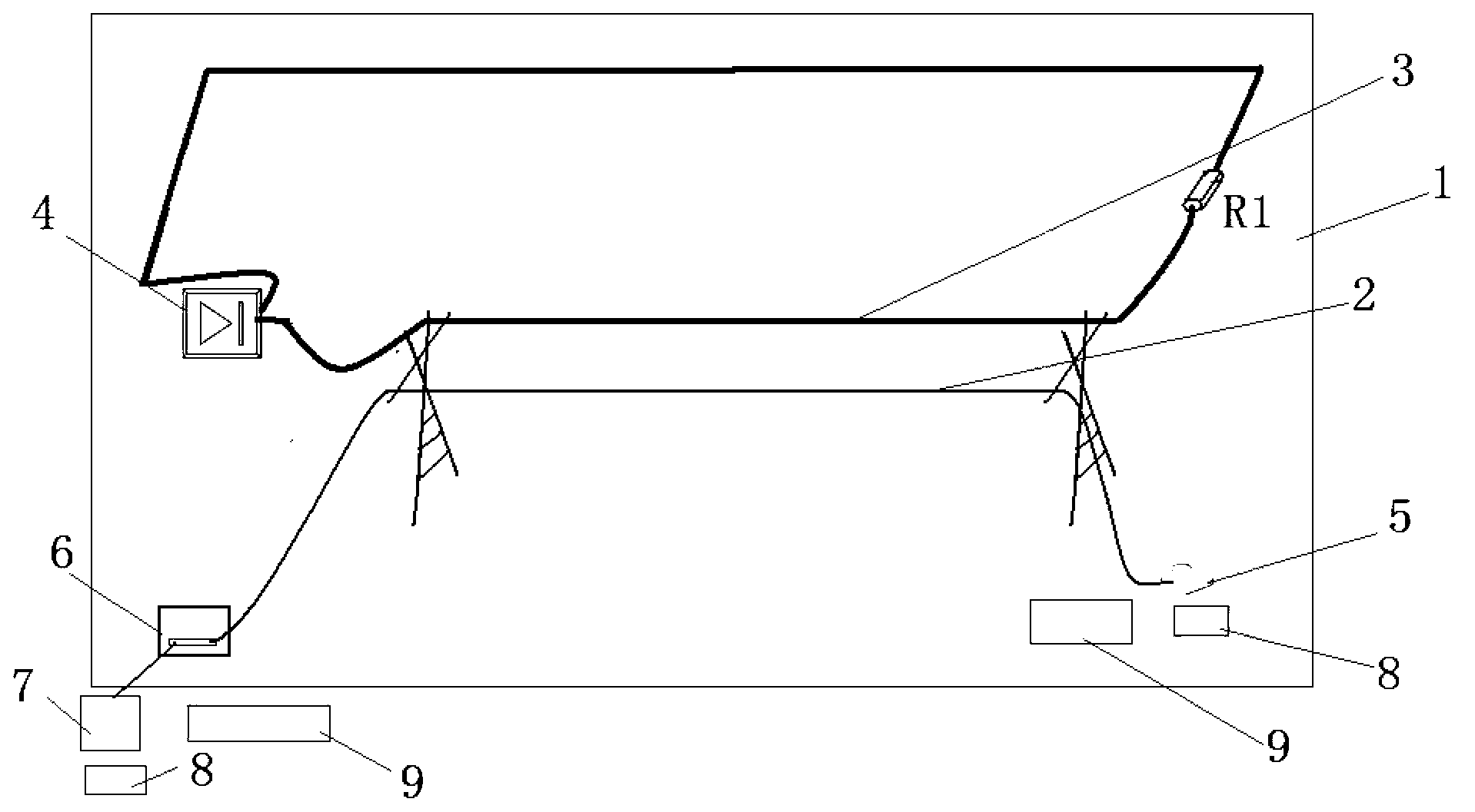 Device and method for testing influences of direct-current transmission line harmonic on noise of communication line