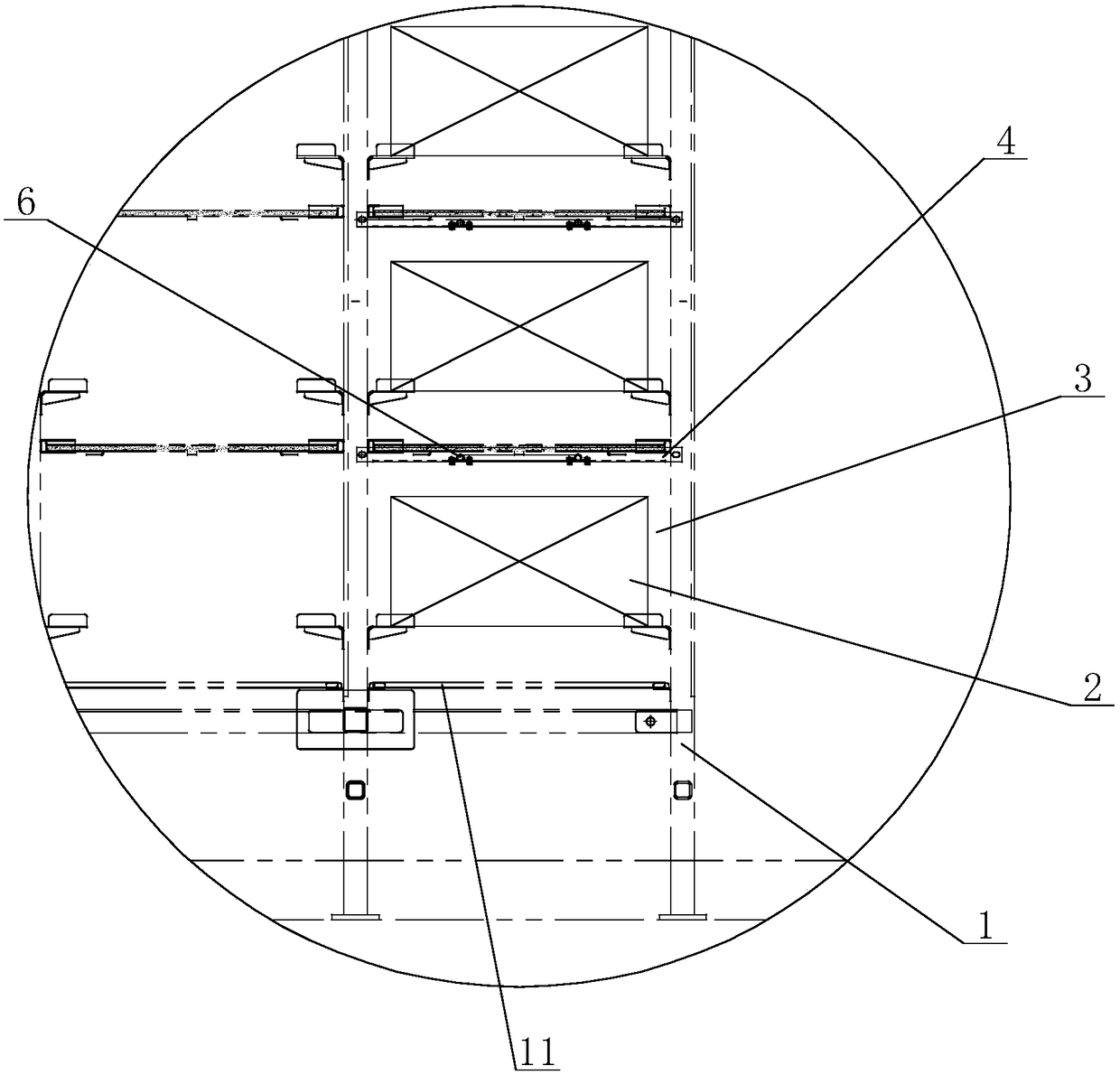 Rapid fire extinguishing device for lithium battery automatic material storage system