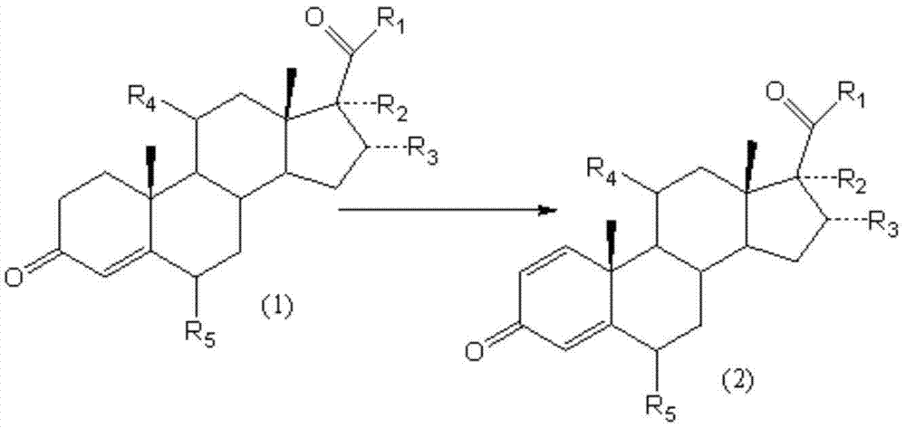 Biological dehydrogenation preparation method of 6 alpha-methylprednisolone intermediate