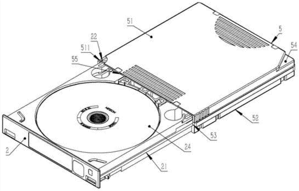 Non-tray case type cassette optical disk box and automated driving device thereof