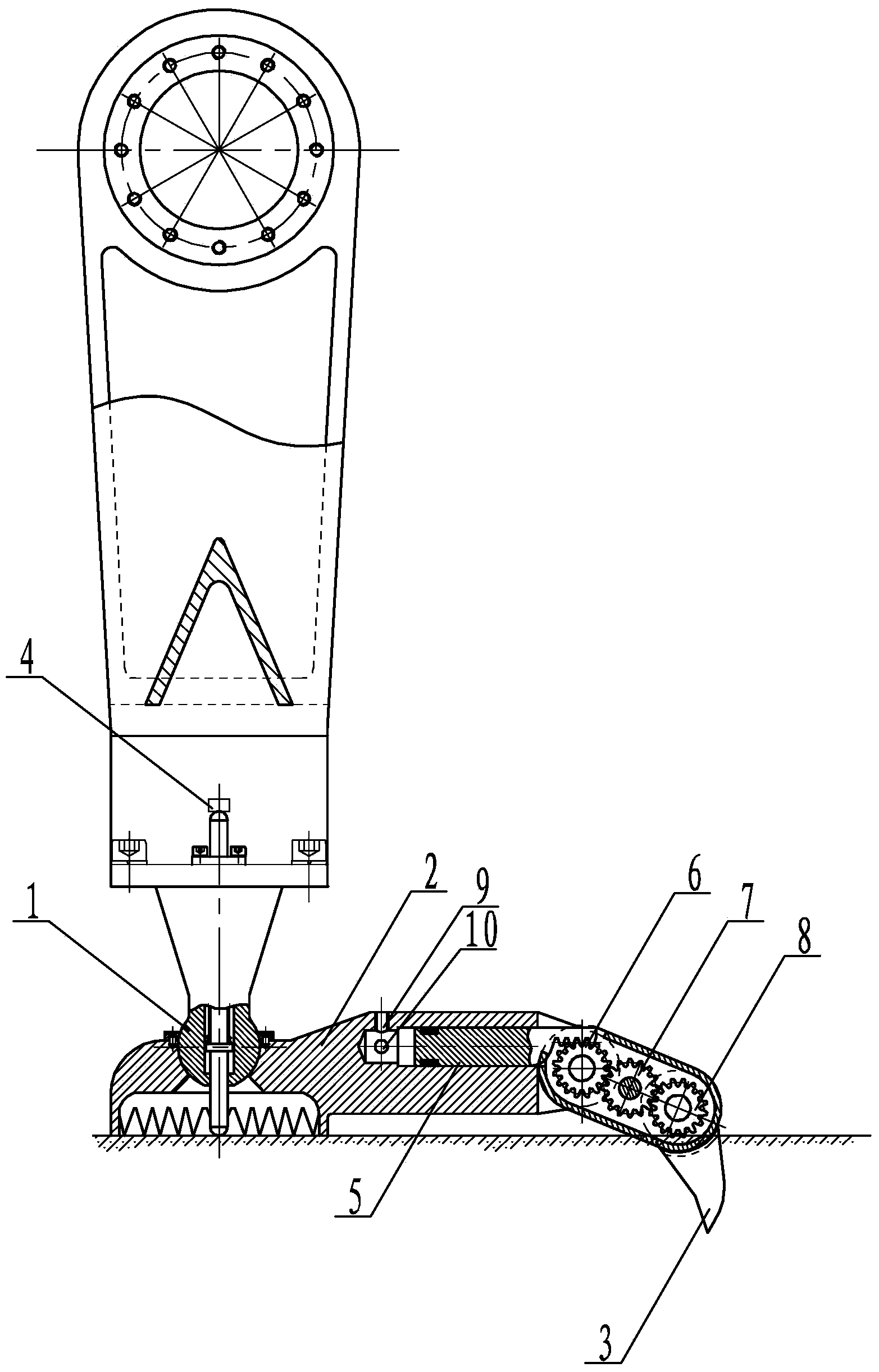 Leg robot large-gradient walking leg oriented to hard mountain environment