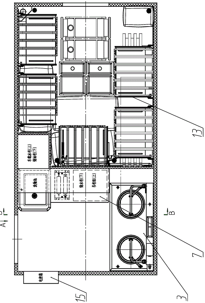 Integrated service vehicle allowing integration of cooking, showering and camping functions