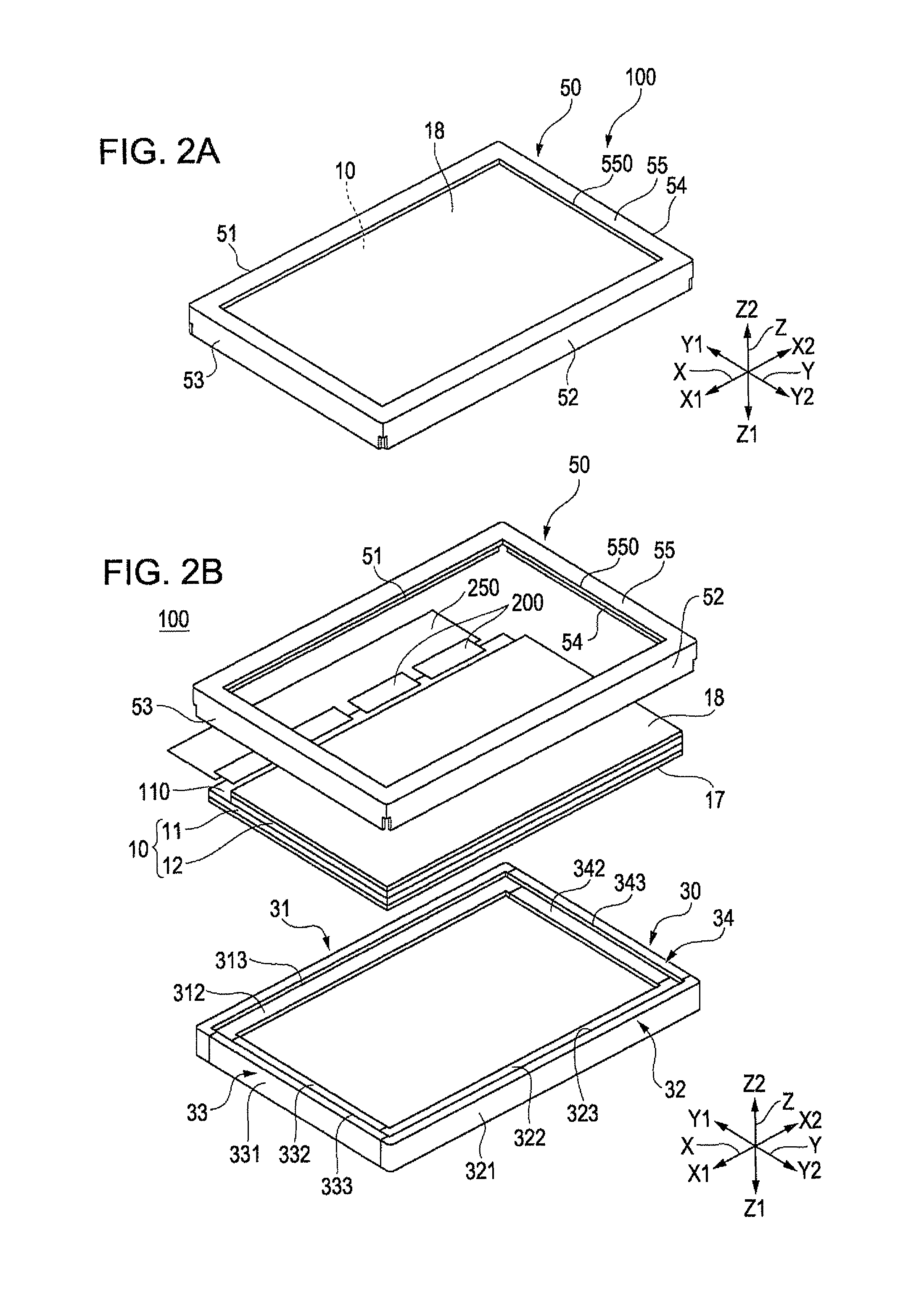 Display device, electronic apparatus and lighting device