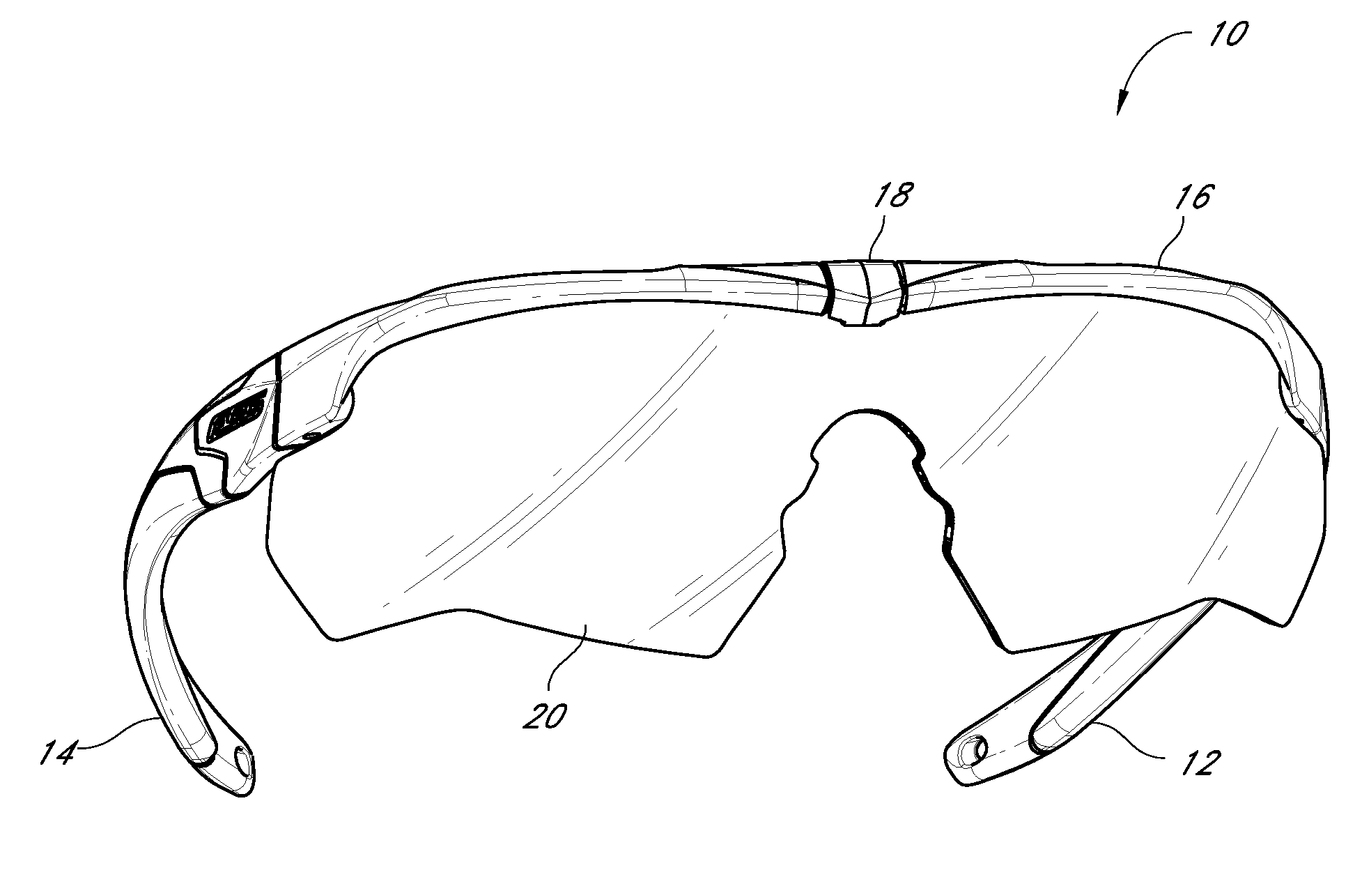 Eyeglass with enhanced ballistic resistance