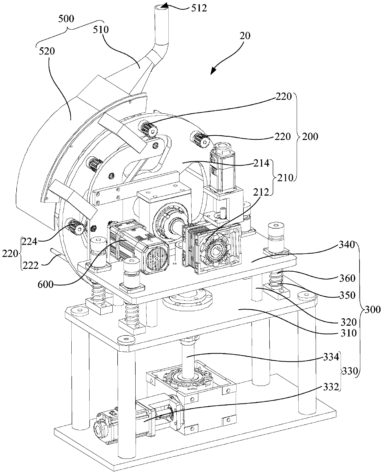 Roll-shaped food processing device and forming mechanism