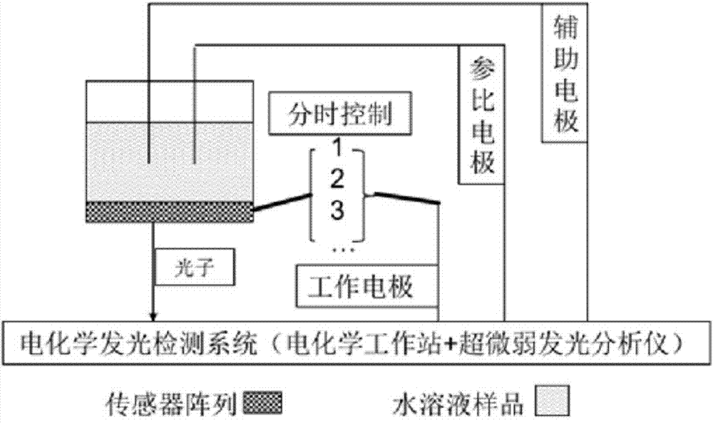 Electrochemical luminescence sensor array, and preparation method and application thereof