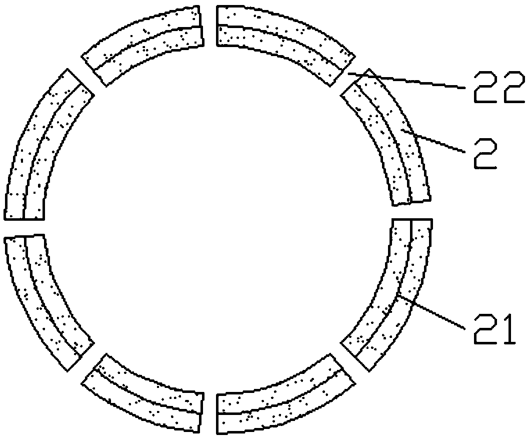 A treatment device for boron-containing organic wastewater