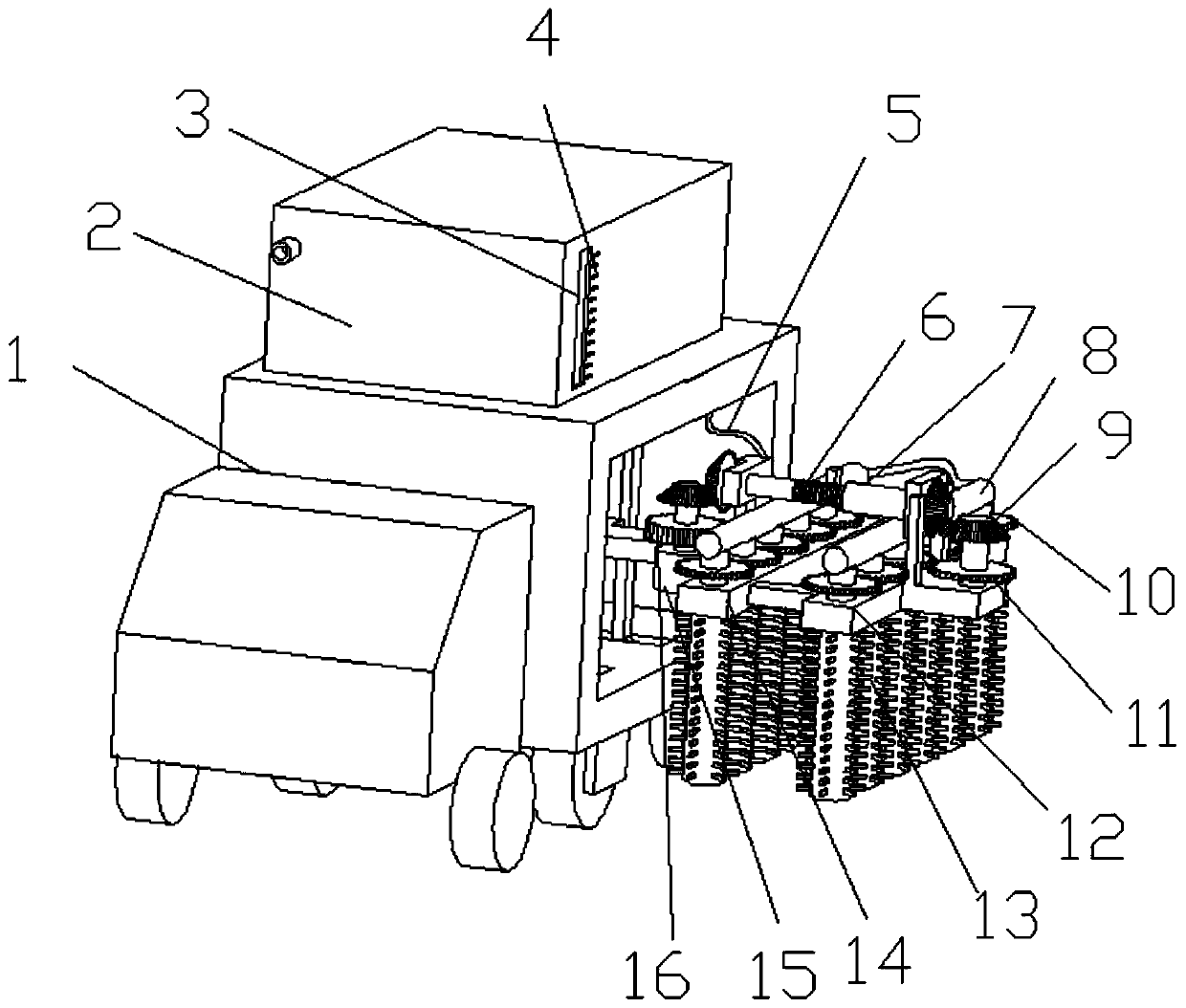 Isolation guardrail cleaning device for municipal pavement