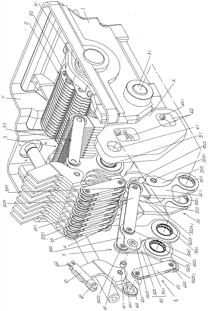 Three-shed device of rotary electronic dobby