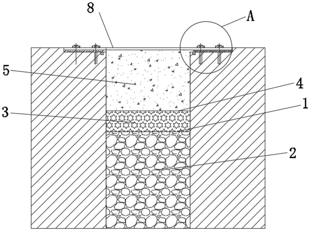 A dewatering well plugging structure and construction method thereof