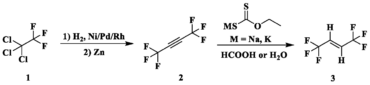 Preparation method of trans-1, 1, 1, 4, 4, 4-hexafluoro-2-butene