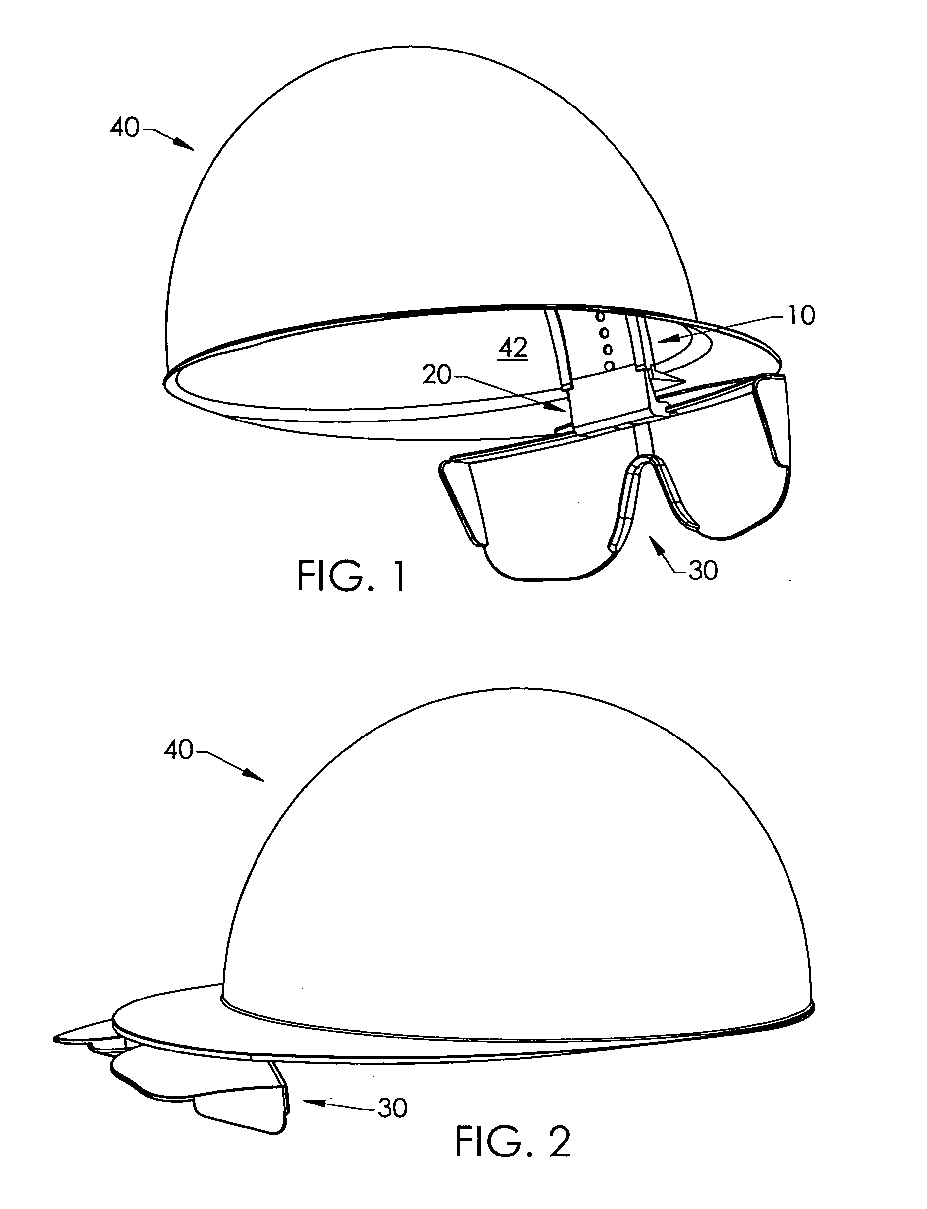 Hard-hat flip-up safety glasses