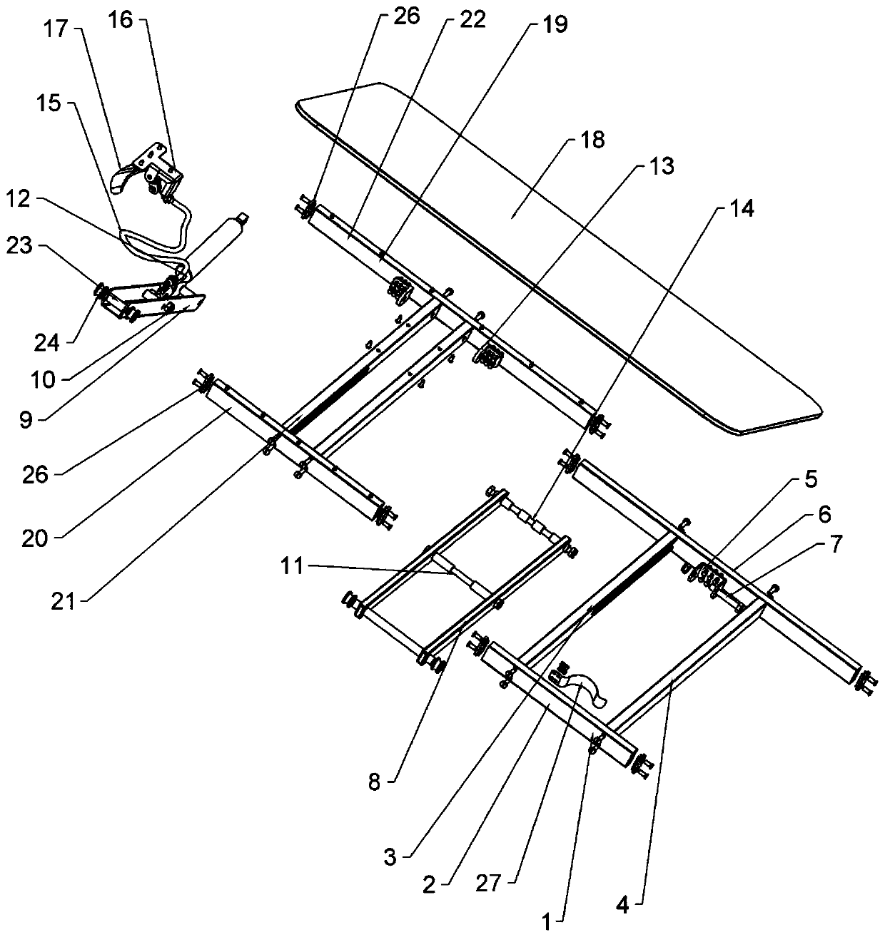 Slidable lifting folding desk