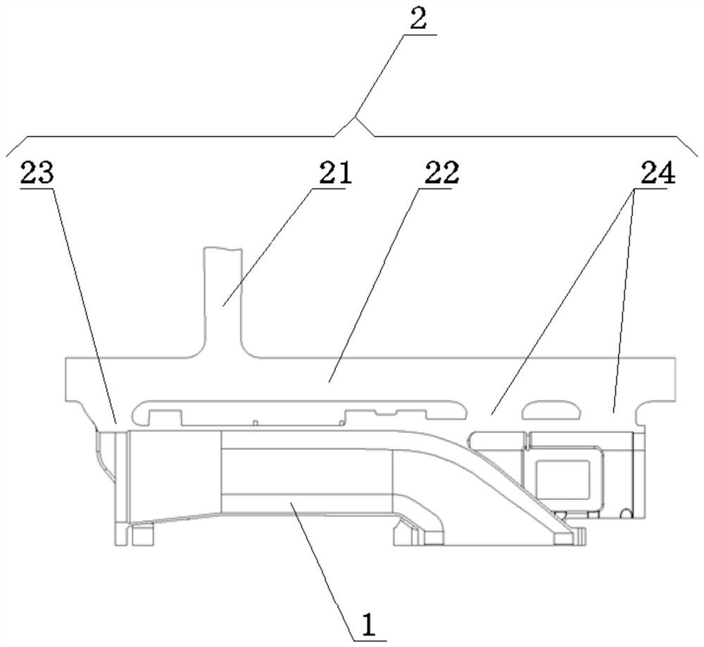 Investment casting mold filling method for casting with reserved long and narrow cavity