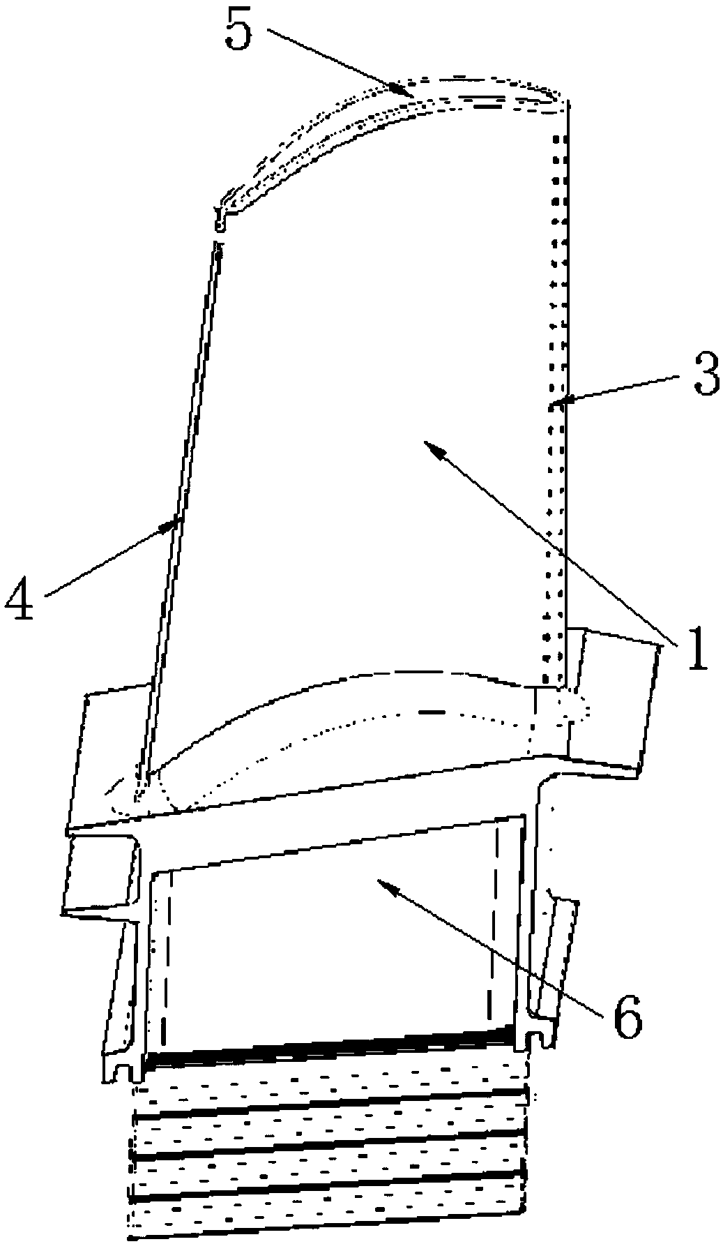 Turbine movable blades cooling structure of marine gas turbine