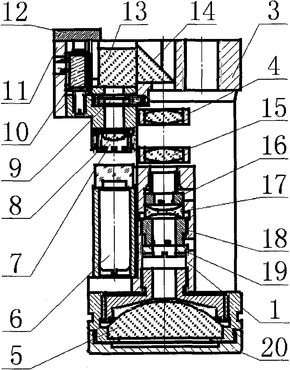 Confocal type laser test head based on time difference method