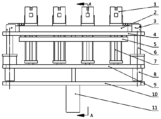 Push rod mechanism of device applicable to automatic demolding of motor coils