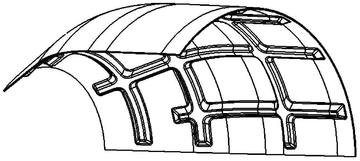 Superplastic forming/diffusion bonding forming method of titanium alloy parts with large curvature and complex profile