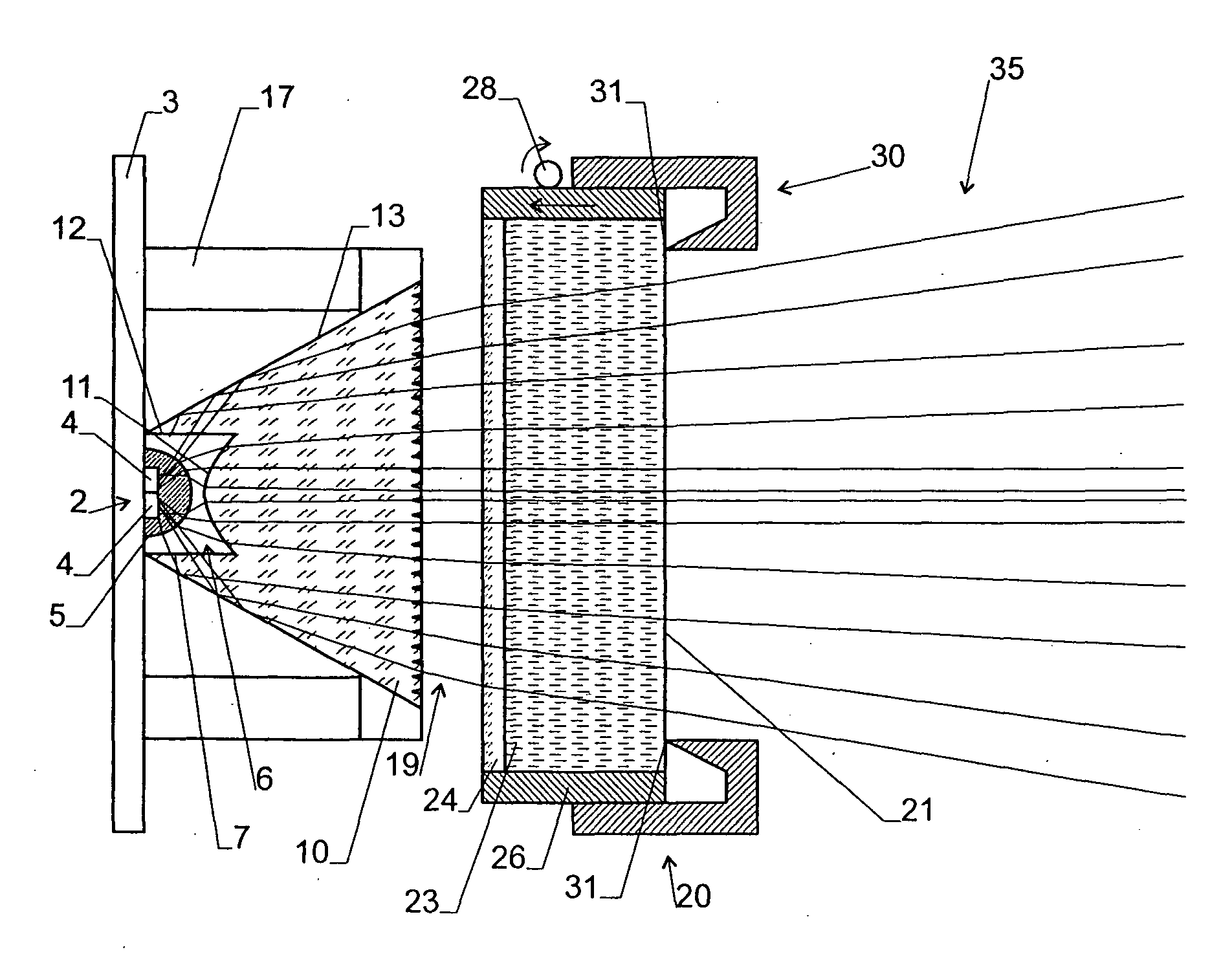 Illumination Source with Variable Divergence