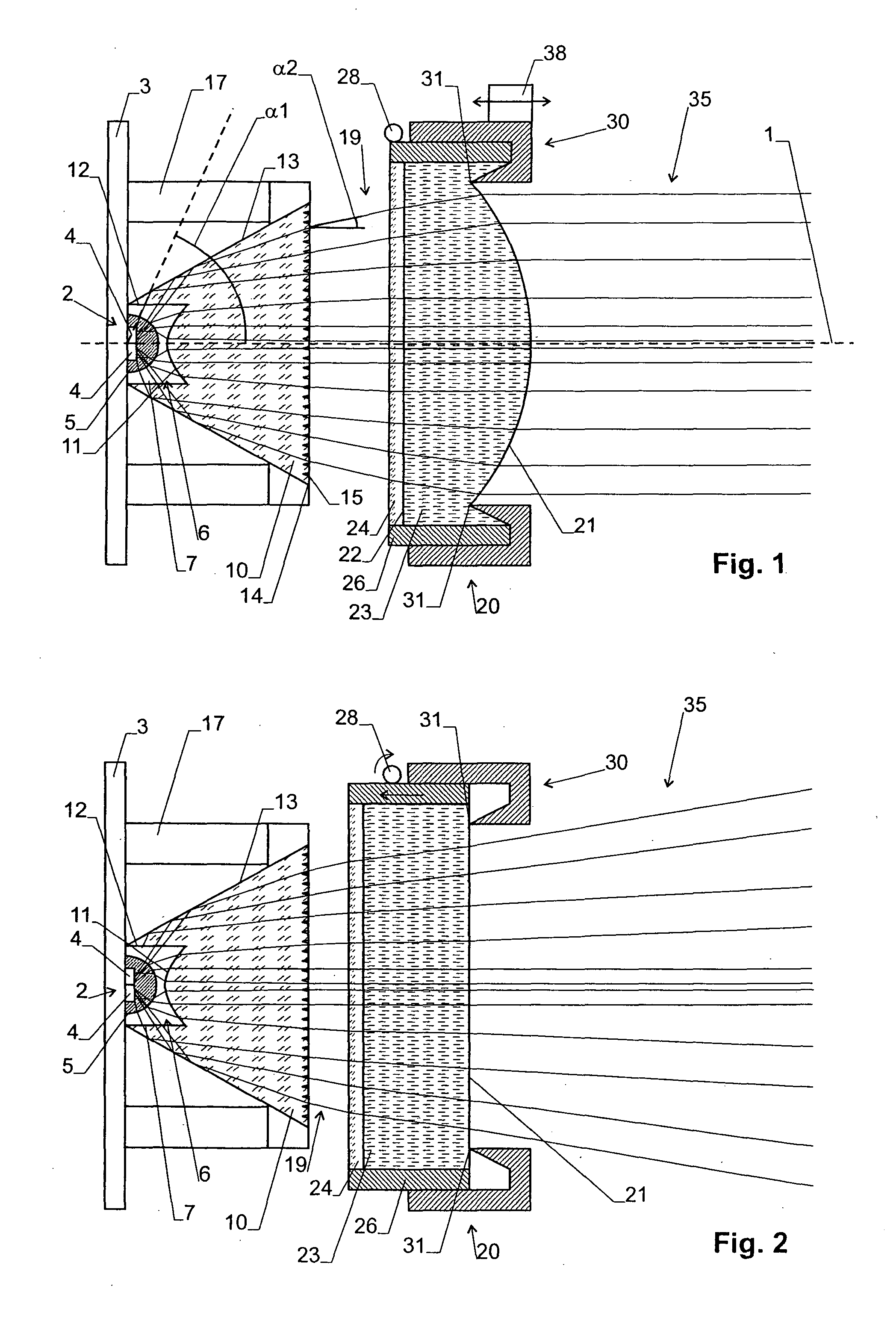 Illumination Source with Variable Divergence