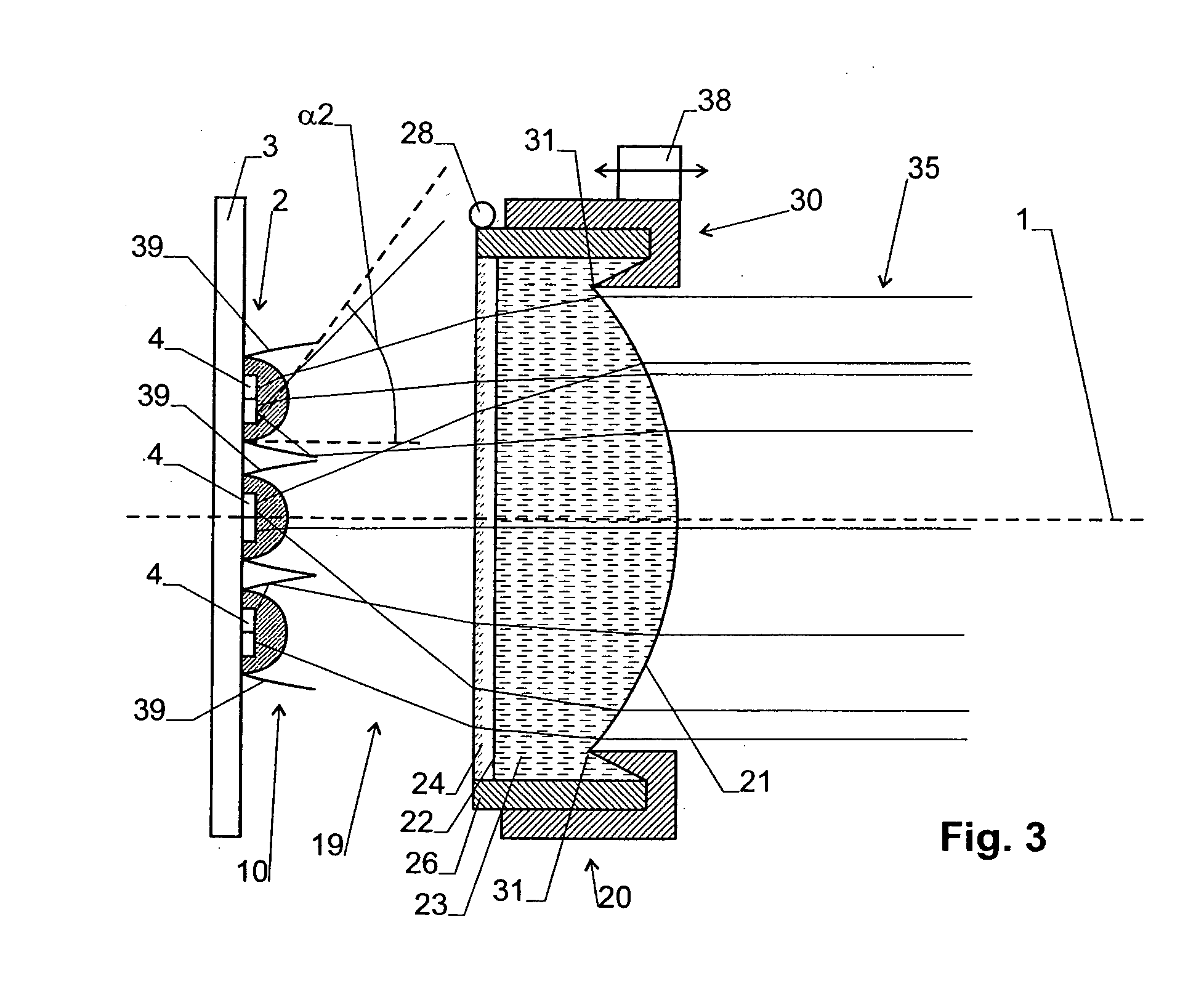 Illumination Source with Variable Divergence