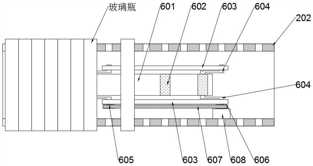 Glass bottle annealing walking device