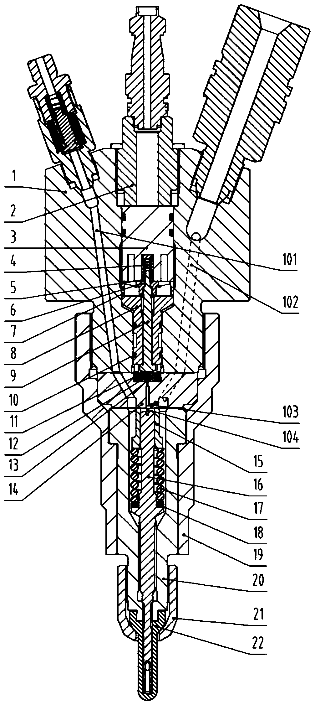 Electronically-controlled common rail heavy oil injector