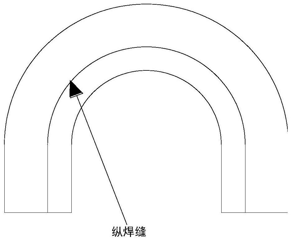 Large-diameter one-time-formed 180-degree elbow and machining process thereof