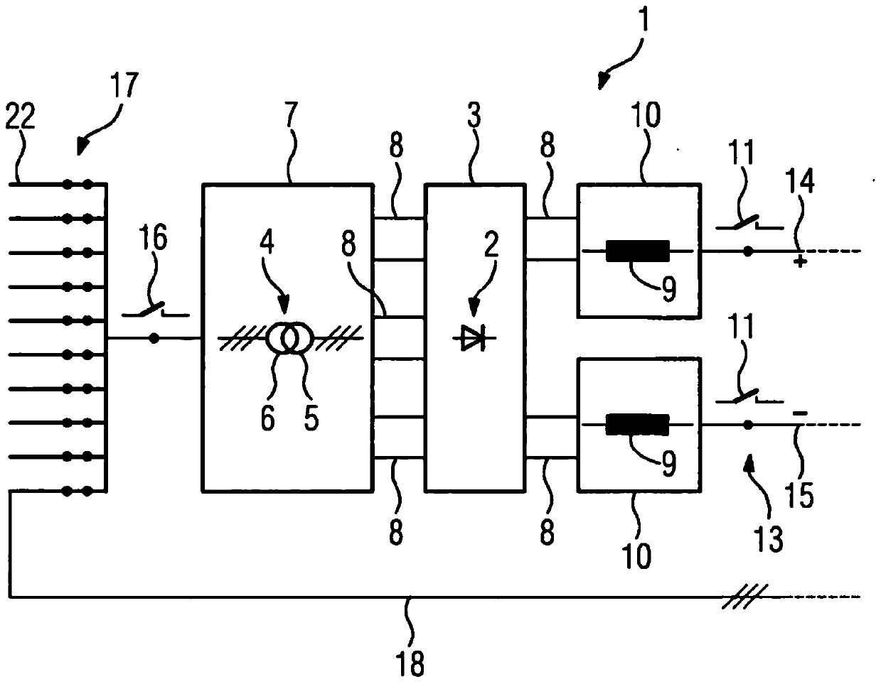 Converter station with diode rectifier