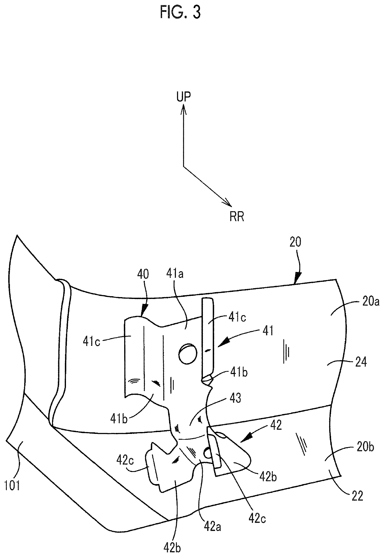 Towing hook mounting structure