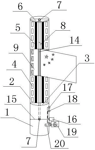 A kind of intelligent blower raising and lowering flag device