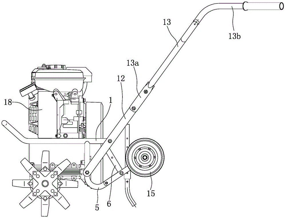 Arrangement structure of handle seat, rear wheel assembly and engine of a portable tiller