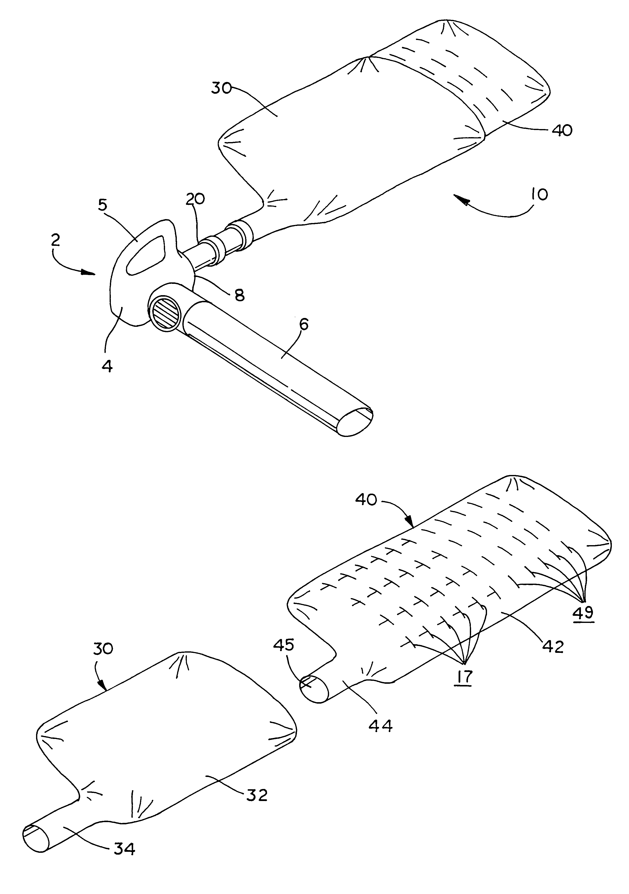 Leaf collection system for a lawn blower/vacuum