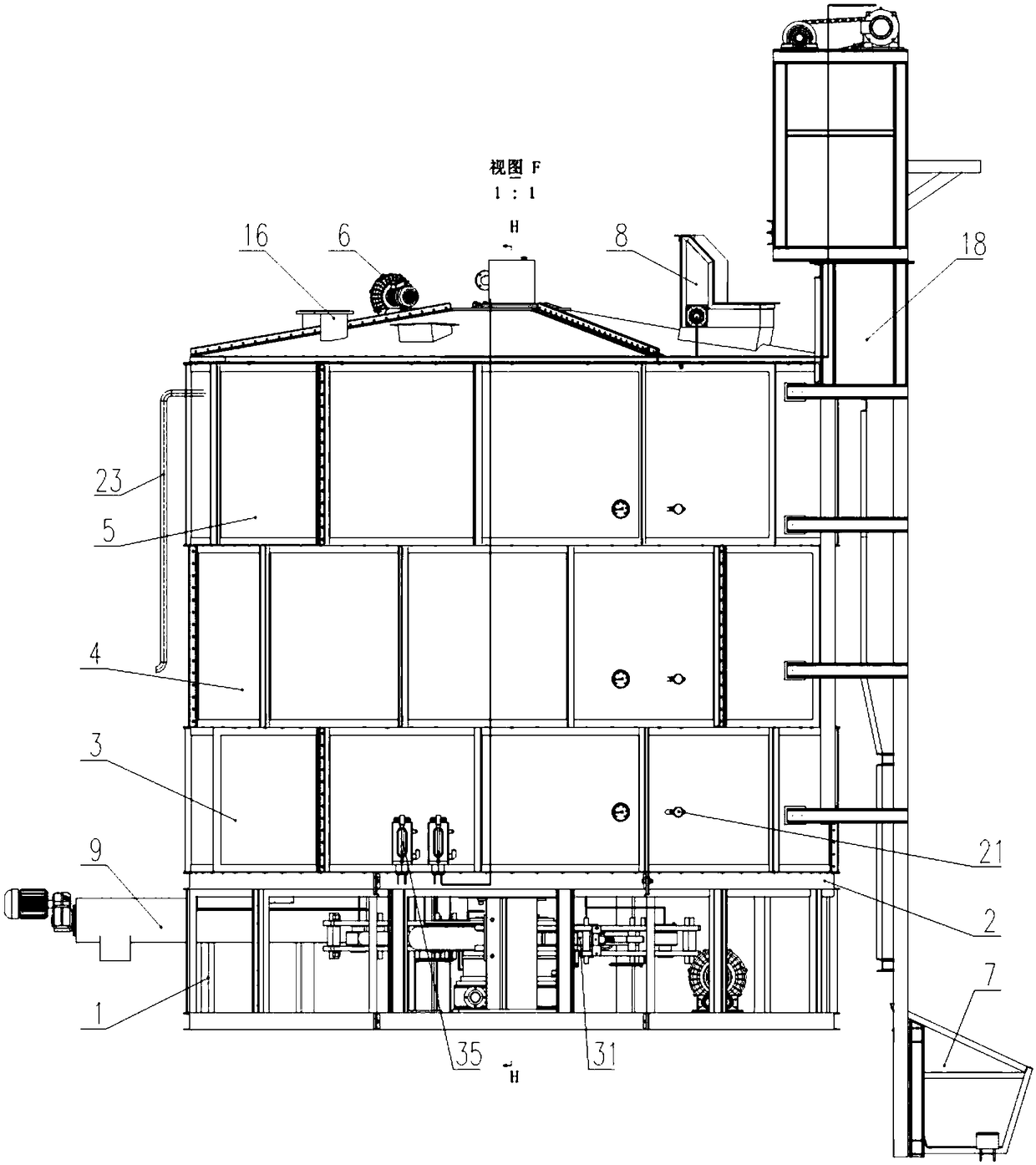 Sludge high-temperature aerobic fermentation equipment and process