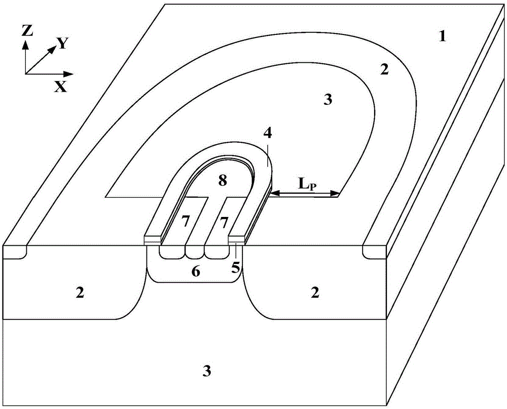 Junction terminal structure of transverse high-voltage power device