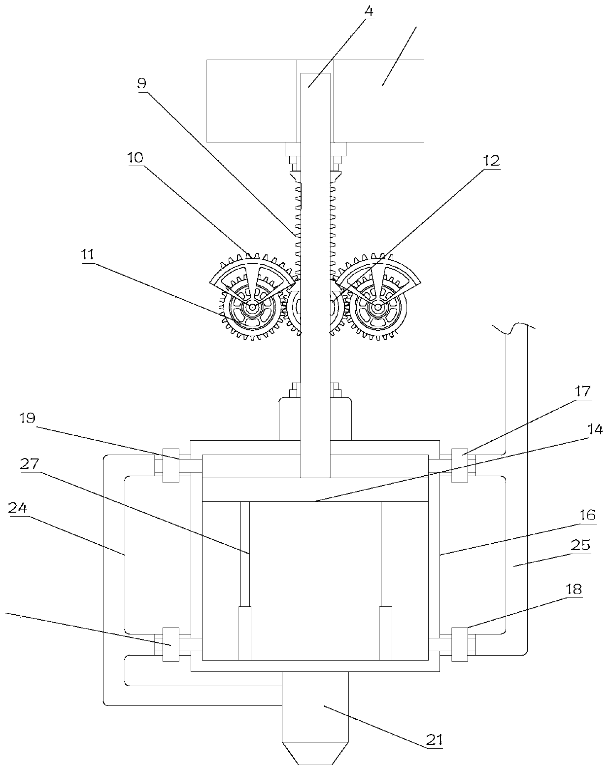 Gluing device for continuous glue feeding of PCB