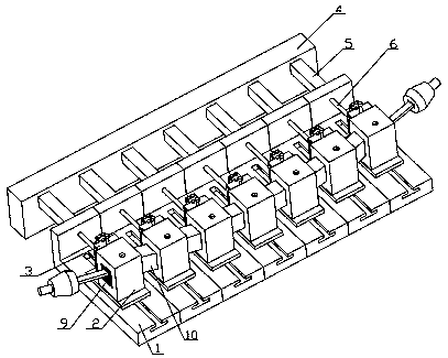 Sectioned shape-control and temperature-control three-dimensional thermal stretch bending forming device