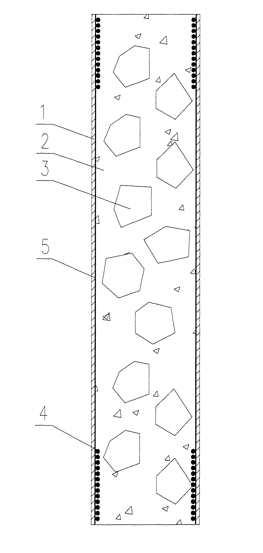 Seismic steel tubular column with internal local restraint and filled with high strengthen compound concrete containing normal-strength demolished concrete lumps and construction process of such column