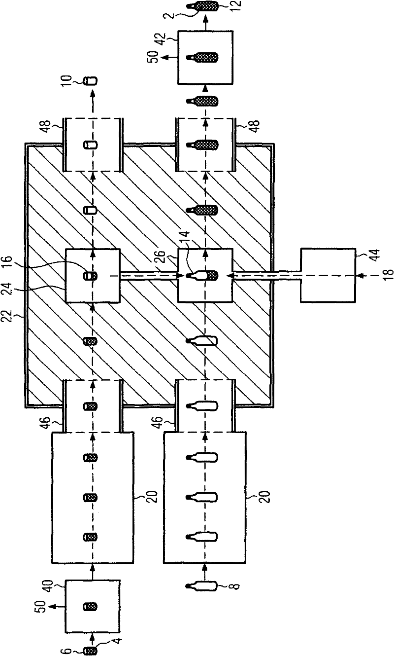 Method and device for aseptic filling