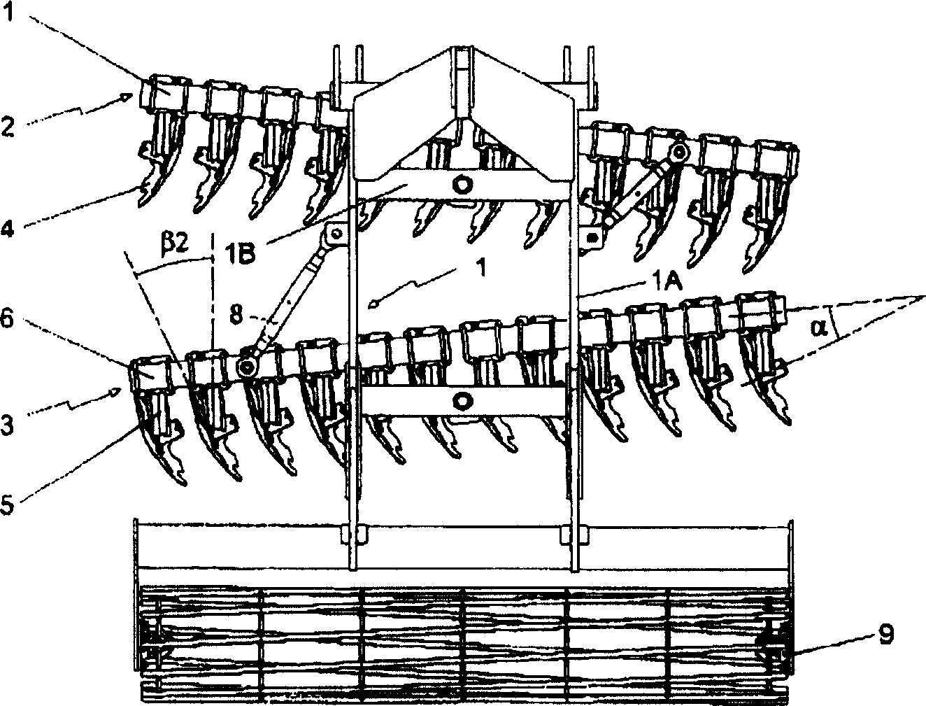 Stubble-plow type tilling machine for plowing ground