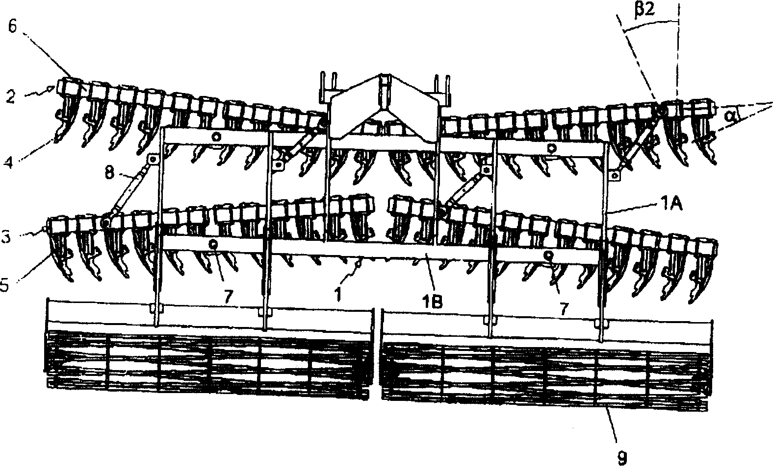 Stubble-plow type tilling machine for plowing ground