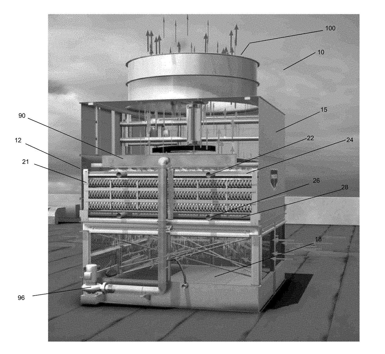 Multi-cross sectional fluid path condenser