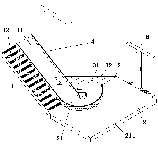 Walking and sliding integration life escape staircase for high-rise buildings, and manufacturing method and transforming method thereof