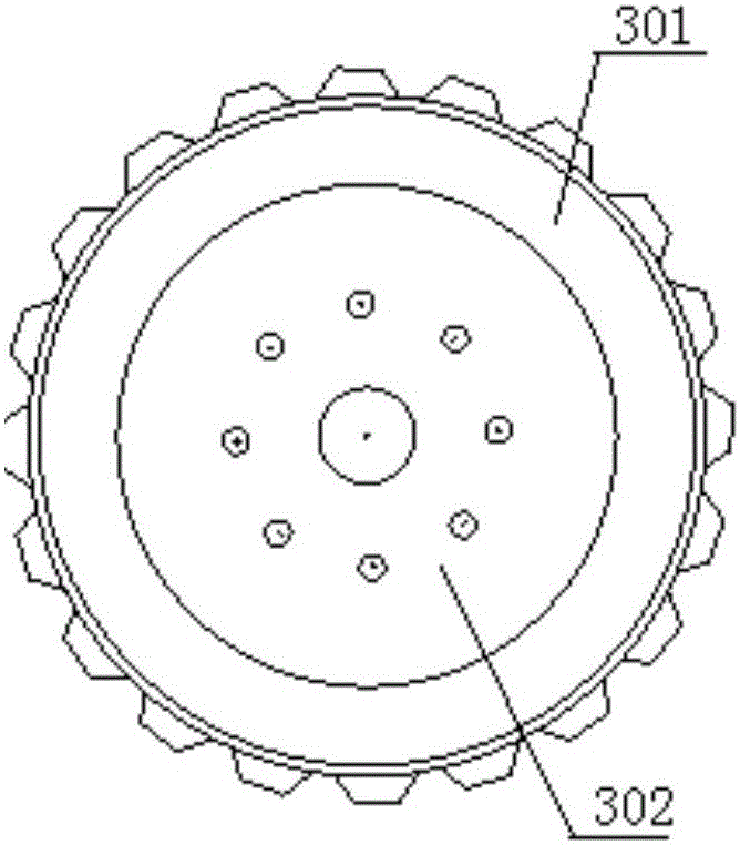 A walking chassis device of a wheel-track universal combine harvester