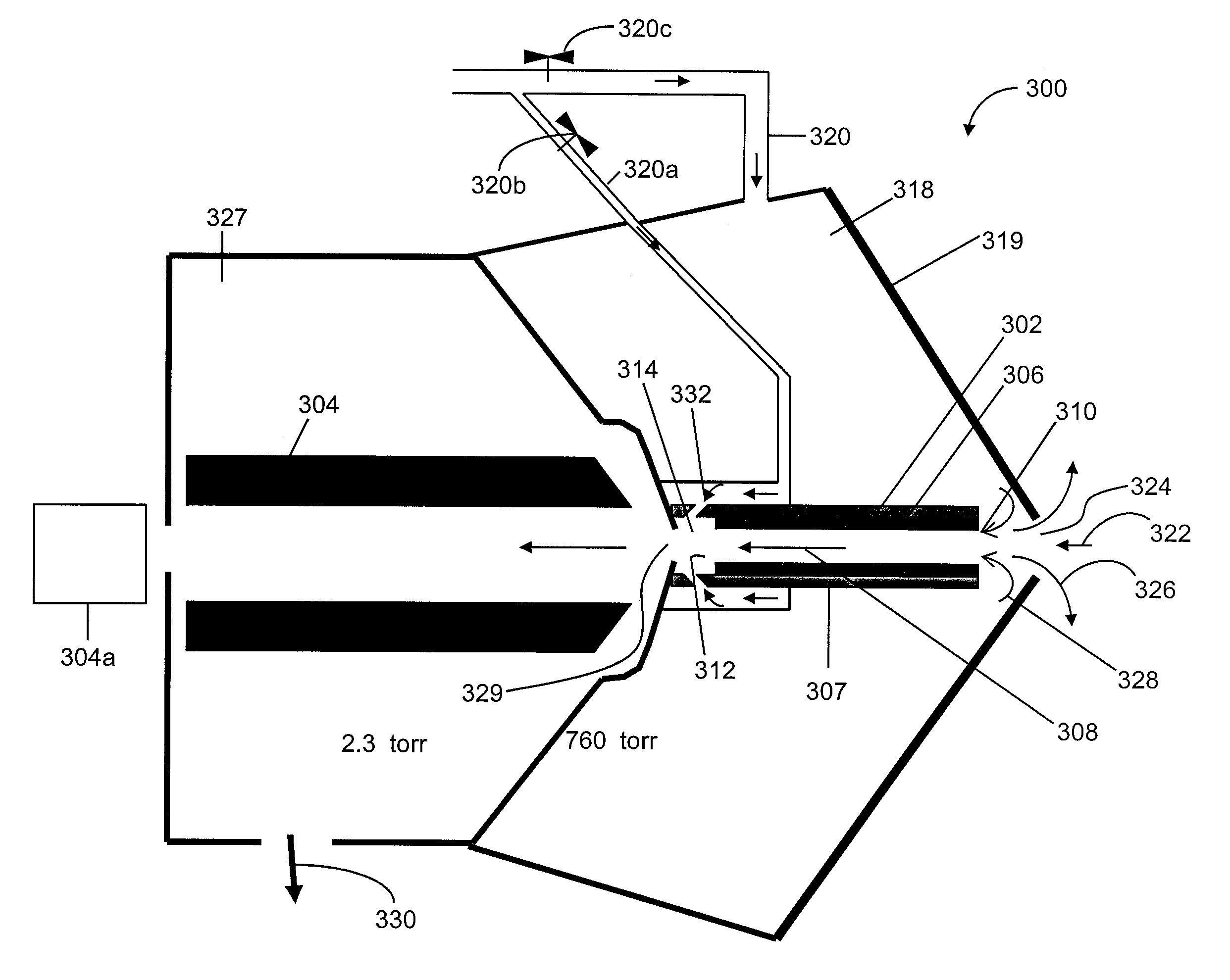 Method and system for vacuum driven differential mobility spectrometer/mass spectrometer interface with adjustable resolution and selectivity